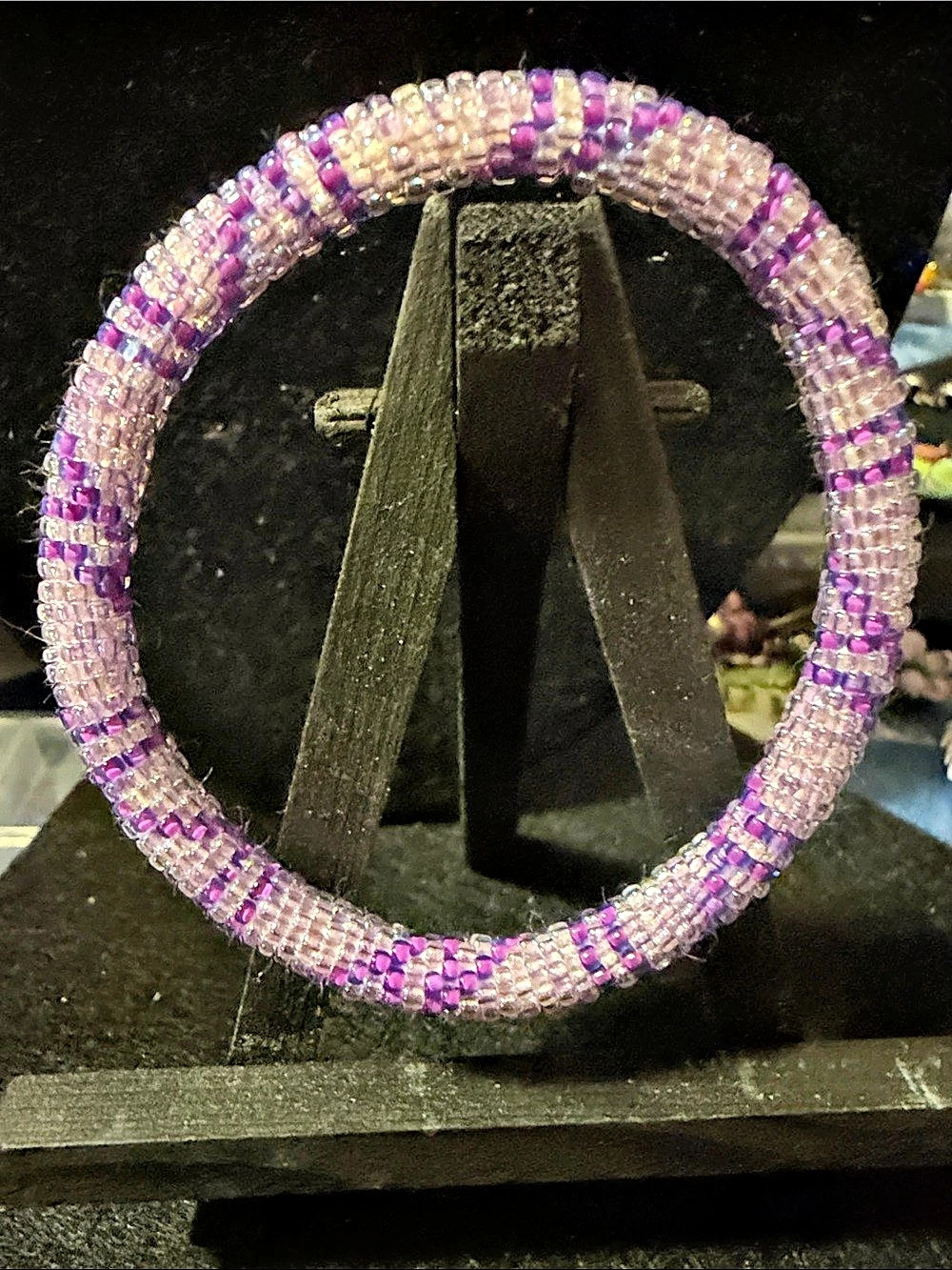 Purple & Pink Beaded Bracelet Like New